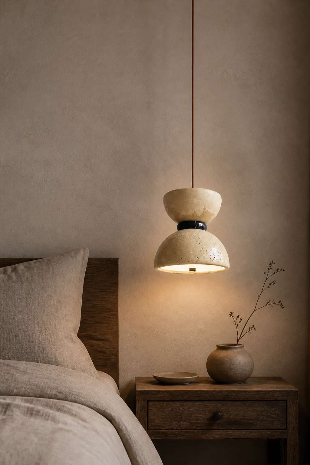 Dual-Glow Hourglass Yellow Cement Pendant Light – PDL-12S