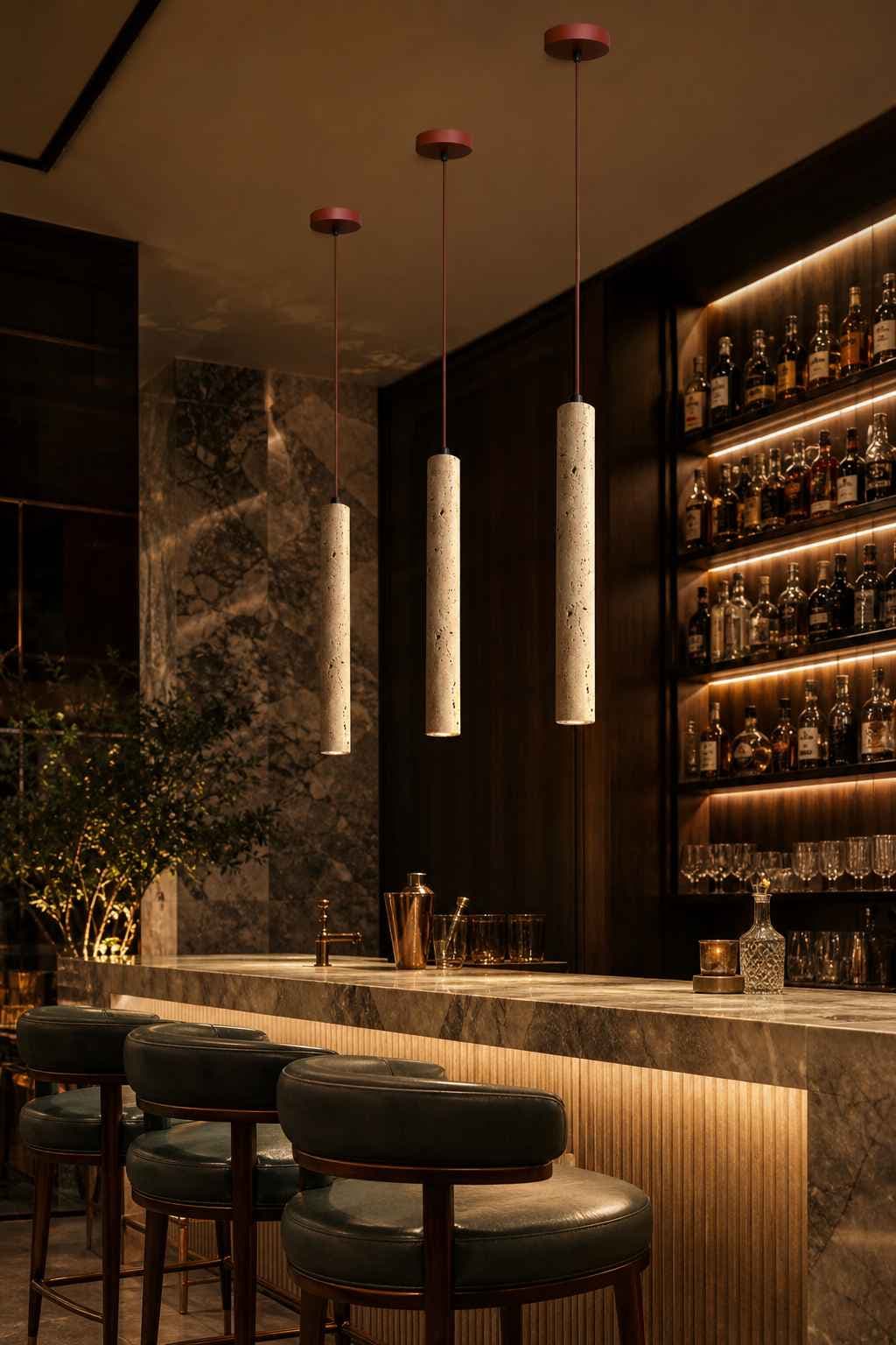 Slender Yellow Cement Column Pendant Light – PDL-11R