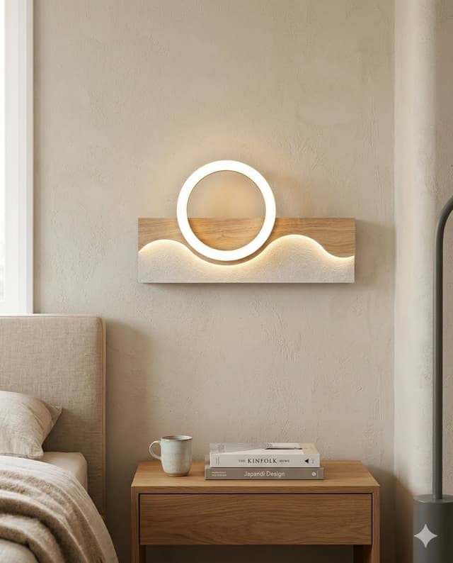 Modern Abstract Round LED Wall Light – Artistic Wave Design Wall Lamp for Living Room & Hotel Interiors – Decorative Wall Lamps (view 6)