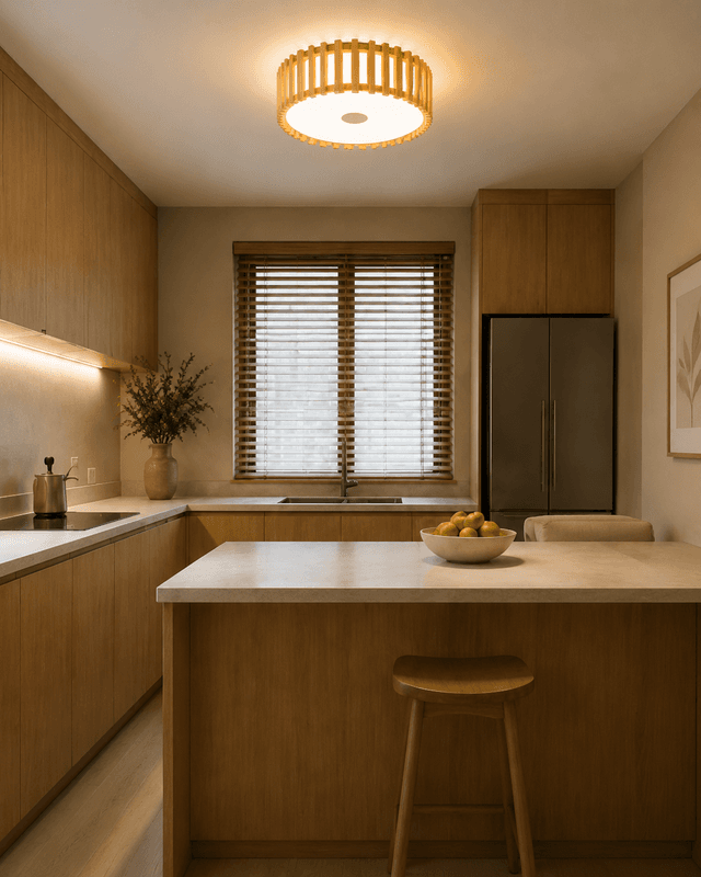 Modern Wood Ring LED Ceiling Light | Natural Wooden Flush Mount Lamp – Flush Mount Ceiling Lights (view 4)