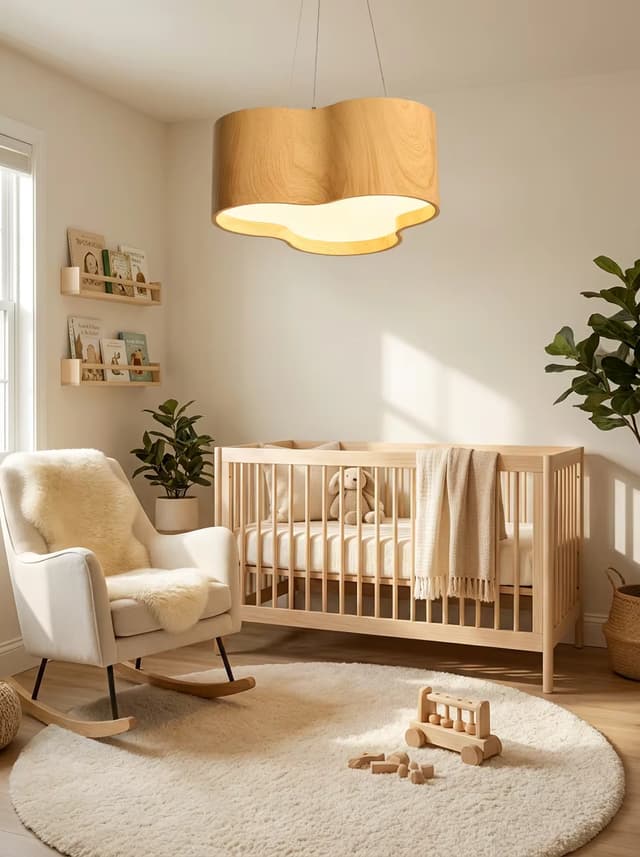 Modern Wooden Wave Pendant Light | Nordic Natural Wood LED Hanging Lamp for Residential & Hospitality Projects – Single Pendant (view 4)
