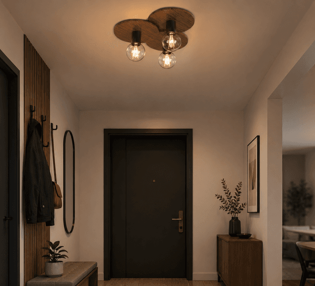 Modern Minimalist Solid Wood Wall Light for Hallway & Bedroom – Flush Mount Ceiling Lights (view 2)