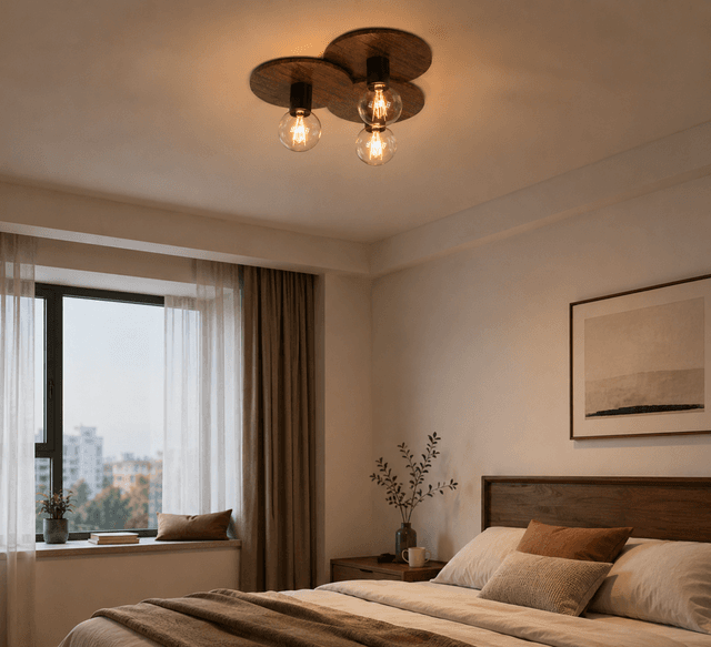 Modern Minimalist Solid Wood Wall Light for Hallway & Bedroom – Flush Mount Ceiling Lights (view 3)