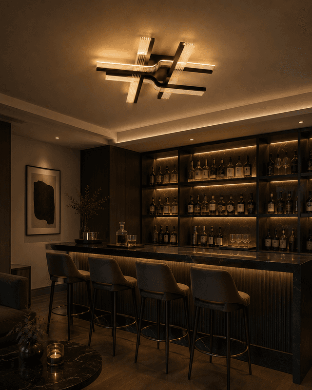 Modern Geometric LED Ceiling Light | Minimalist Living Room Chandelier Luxury Flush Mount – Flush Mount Ceiling Lights (view 3)