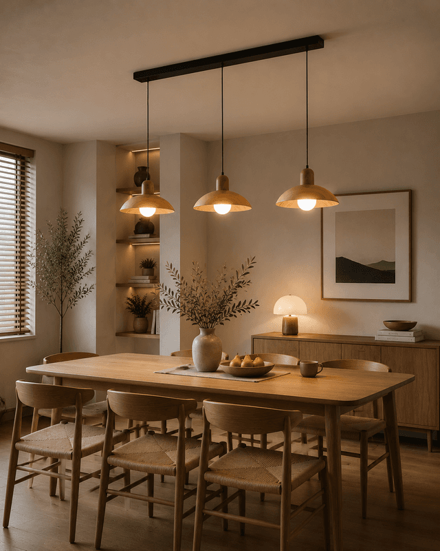 Modern 3-Light Wooden Pendant Lamp | Nordic Dining Table Hanging Light E27 Fixture – Multi Pendant (view 3)