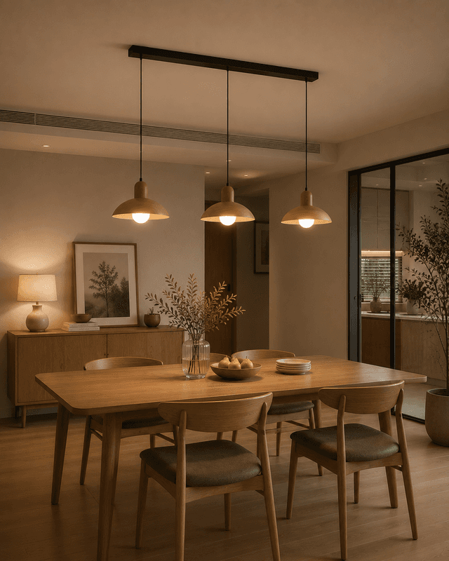 Modern 3-Light Wooden Pendant Lamp | Nordic Dining Table Hanging Light E27 Fixture – Multi Pendant (view 4)