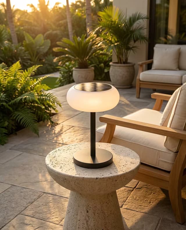 Solar & USB Rechargeable Outdoor LED Table Lamp - IP54 Waterproof – Rechargeable Table Lamps (view 5)