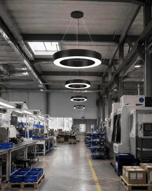 Modern Circular LED office Light 500mm | Industrial Ring Flush Mount 60W High Brightness – Flush Mount Ceiling Lights (view 2)