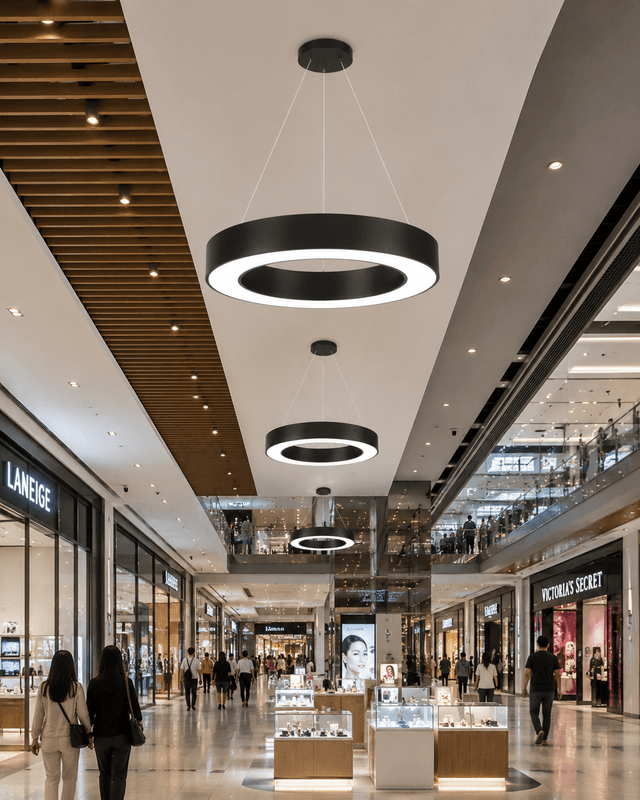 Modern Circular LED office Light 500mm | Industrial Ring Flush Mount 60W High Brightness – Flush Mount Ceiling Lights (view 3)