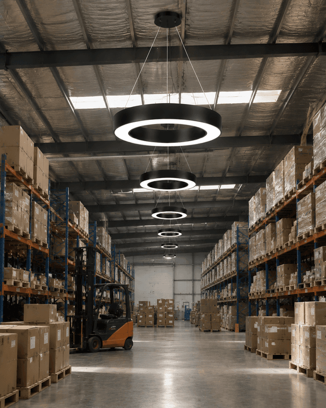 Modern Circular LED office Light 500mm | Industrial Ring Flush Mount 60W High Brightness – Flush Mount Ceiling Lights (view 4)