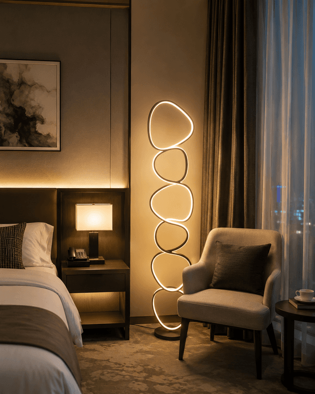 Modern Pebble Stack LED Floor Lamp | Sculptural Minimalist Standing Light 80W – Modern Floor Lamps (view 2)