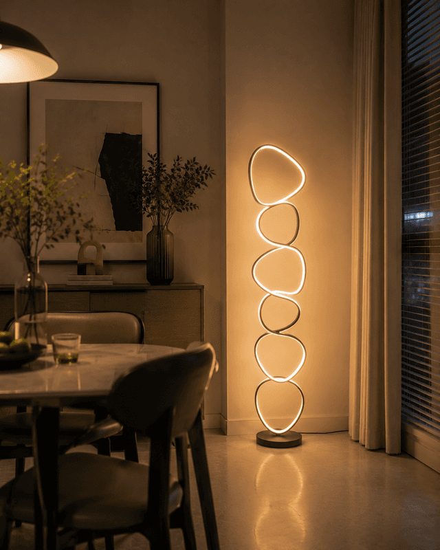 Modern Pebble Stack LED Floor Lamp | Sculptural Minimalist Standing Light 80W – Modern Floor Lamps (view 3)