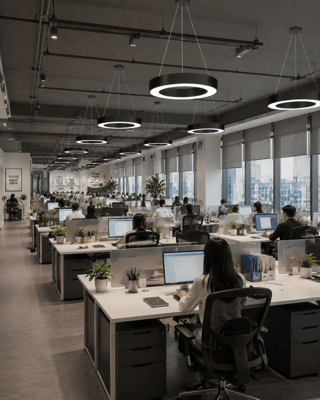 Modern Circular LED office Light 500mm | Industrial Ring Flush Mount 60W High Brightness – Flush Mount Ceiling Lights (view 5)