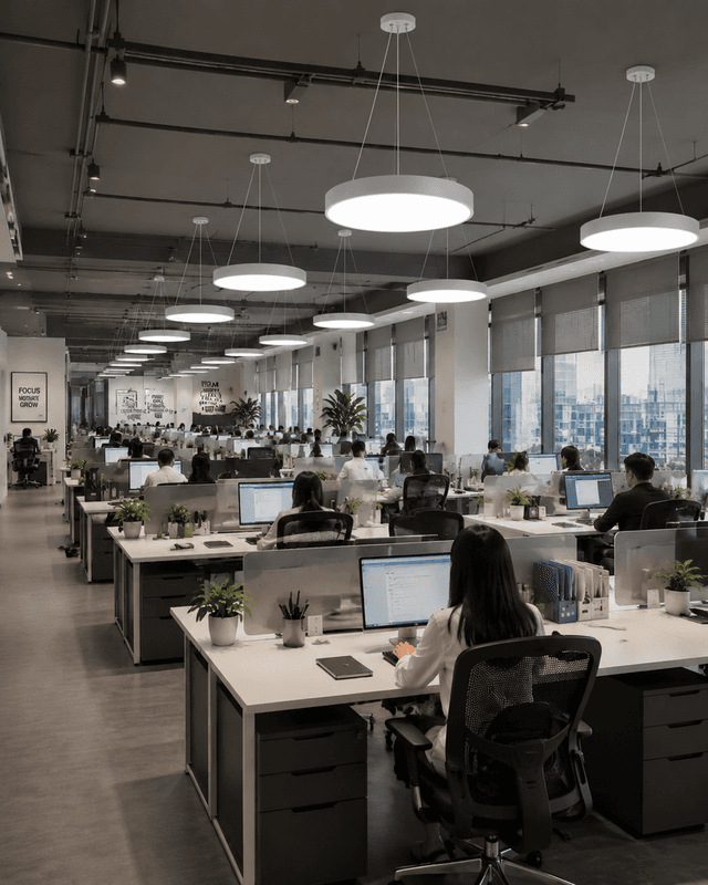 Modern Circular LED Ceiling Light 500mm 60W | Industrial Warehouse & Commercial Lighting Fixture – Flush Mount Ceiling Lights