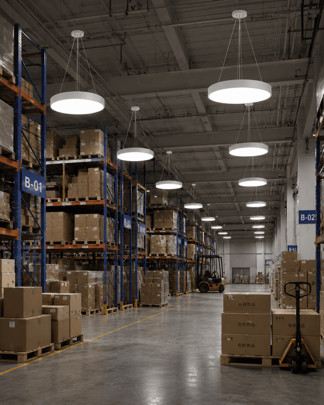 Modern Circular LED Ceiling Light 500mm 60W | Industrial Warehouse & Commercial Lighting Fixture – Flush Mount Ceiling Lights (view 4)