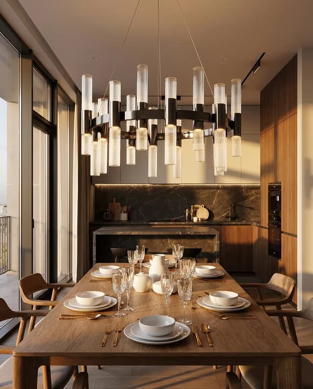 Luxury Modern Crystal Chandelier | High Ceiling Statement LED Pendant Light 810×1000mm – Crystal Chandeliers (view 3)