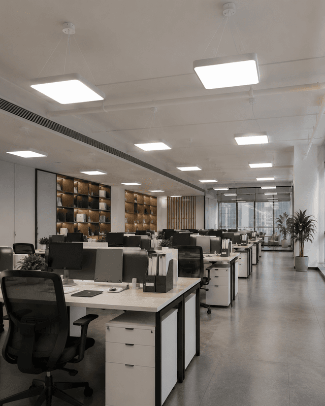 Modern Square Geometric LED Ceiling Light - 48W Flush Mount – Single Pendant