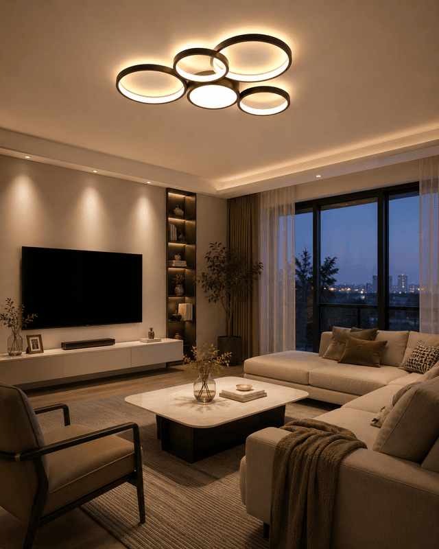 Ultra Slim Rectangular LED Ceiling Light | Modern 60W Flush Mount Living Room Fixture – Flush Mount Ceiling Lights (view 3)