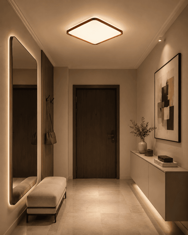 Modern Walnut Wood LED Ceiling Light | 60W Full Spectrum – Flush Mount Ceiling Lights (view 3)