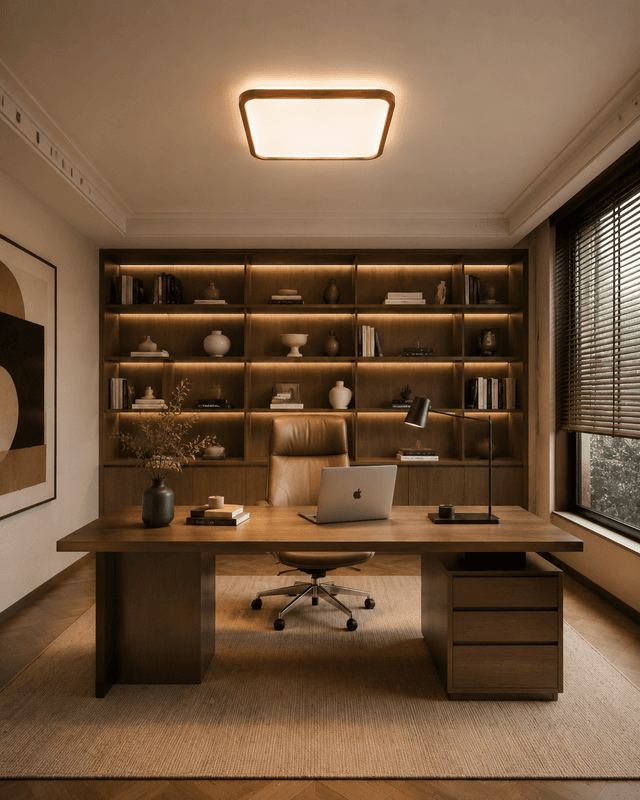 Modern Walnut Wood LED Ceiling Light | 60W Full Spectrum – Flush Mount Ceiling Lights (view 4)