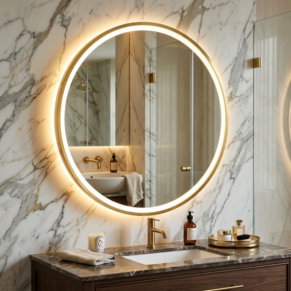 Round vanity light application