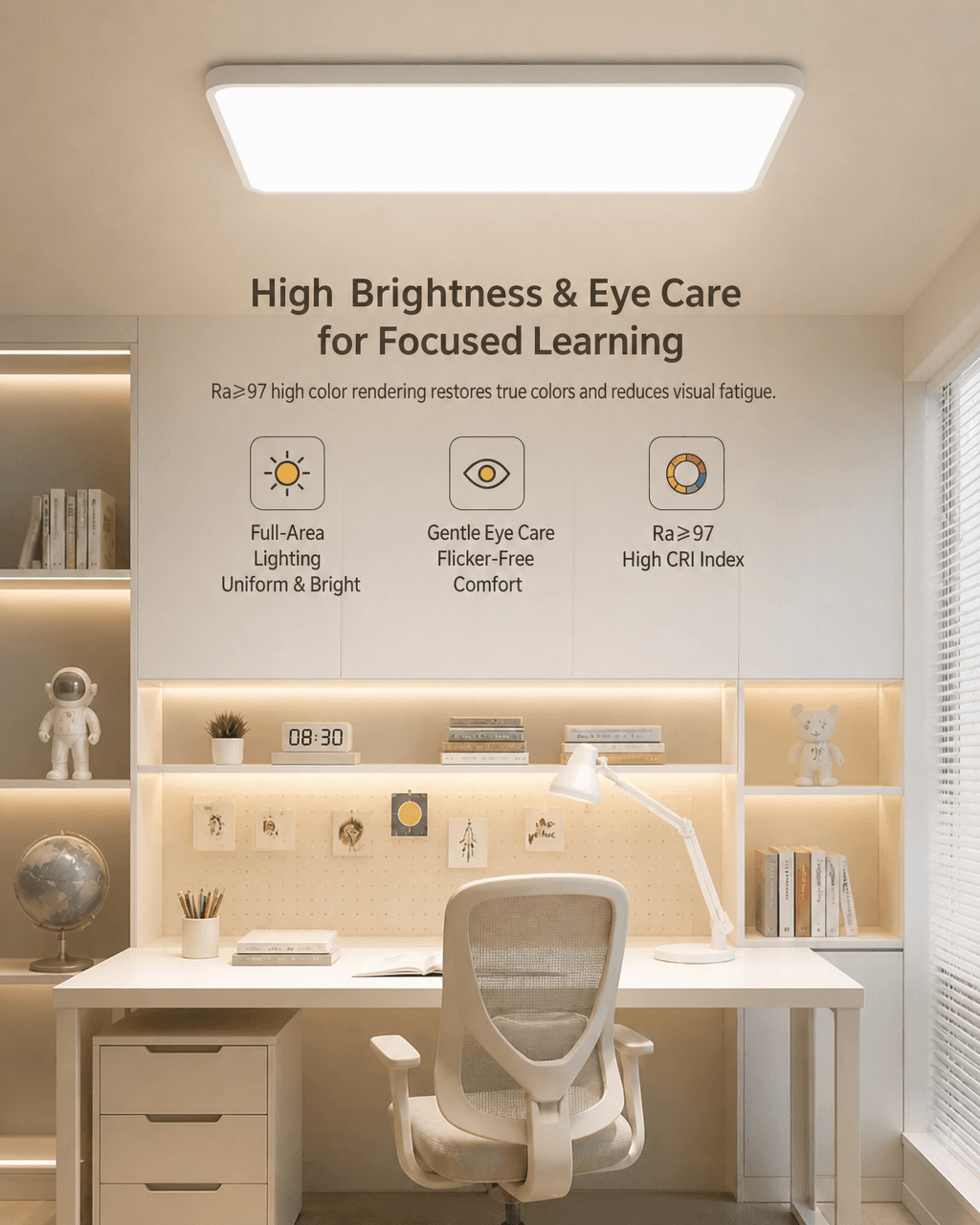 Flicker-Free LED Ceiling Lights: CRI, Uniform Lighting & Eye Comfort | PARSLIT