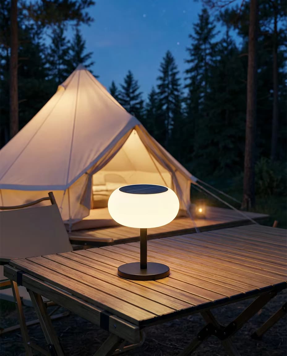 Solar & USB Rechargeable Outdoor LED Table Lamp - IP54 Waterproof