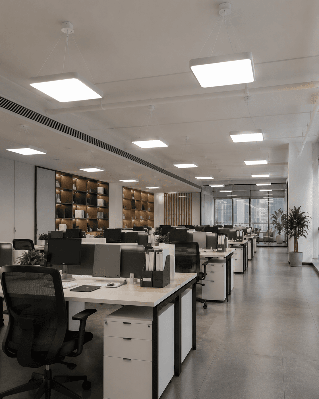 Modern Square Geometric LED Ceiling Light - 48W Flush Mount