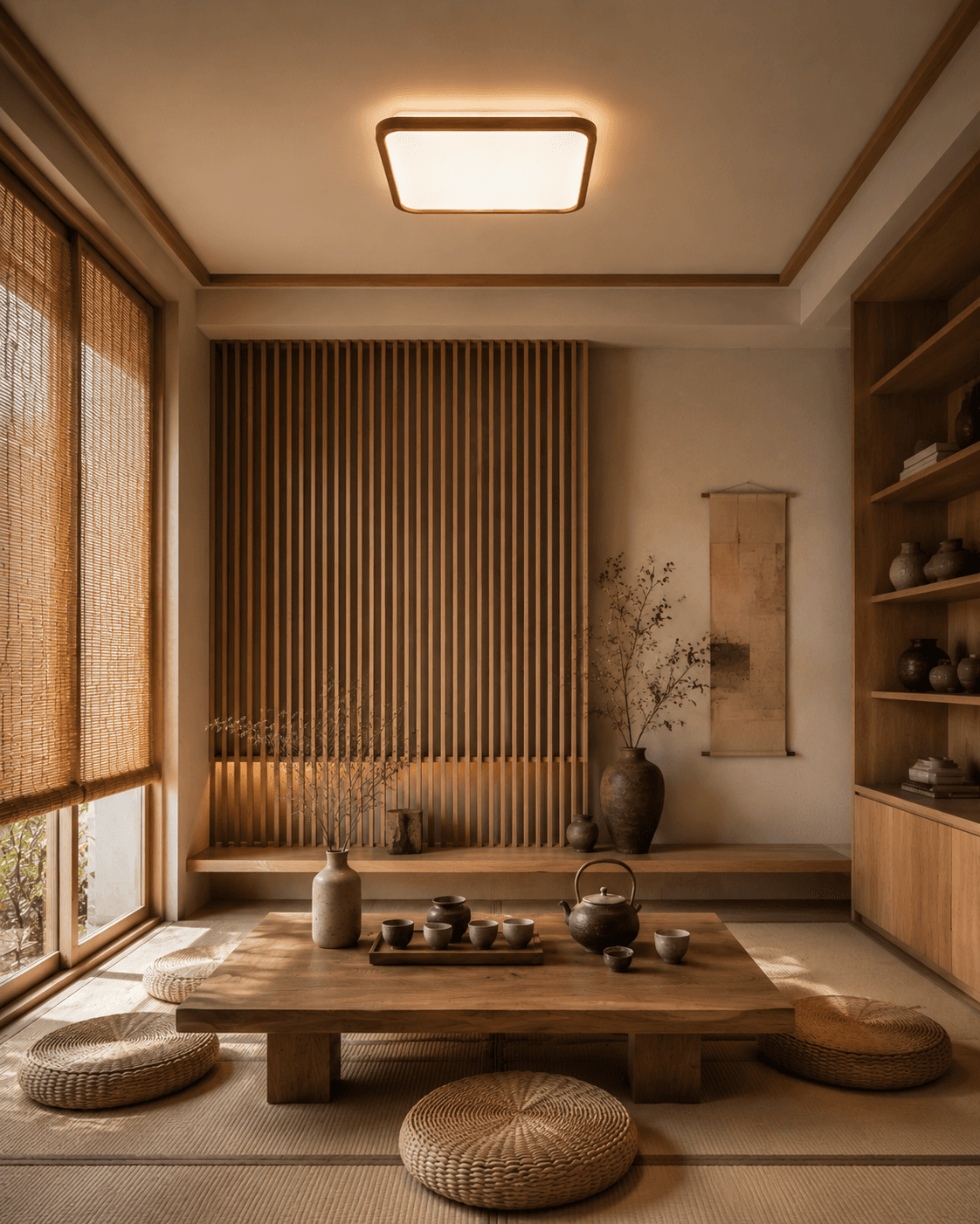 Modern Walnut Wood LED Ceiling Light | 60W Full Spectrum
