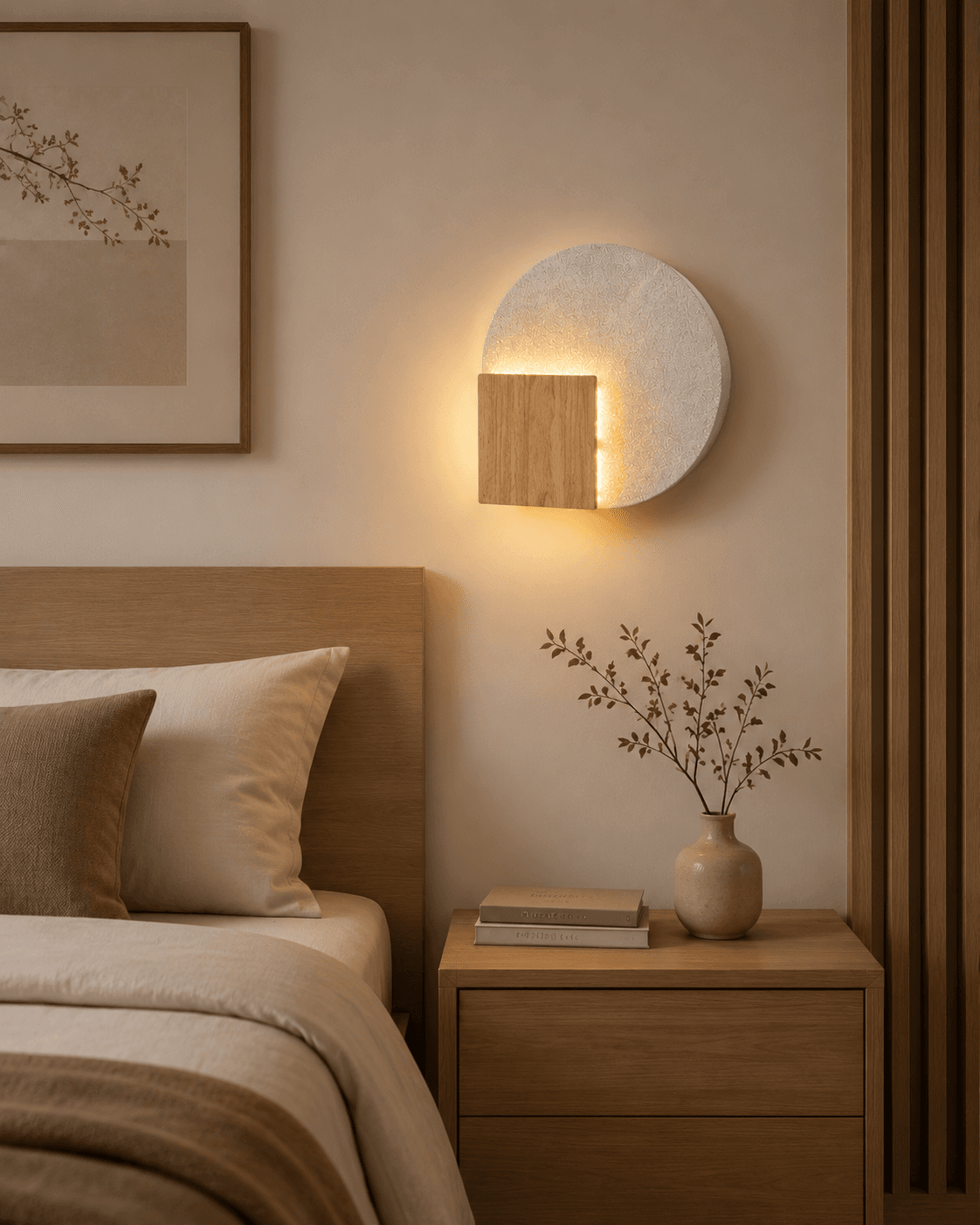 Modern Round & Square LED Wall Light – Minimalist Artistic Wall Lamp for Bedroom & Hotel Interiors