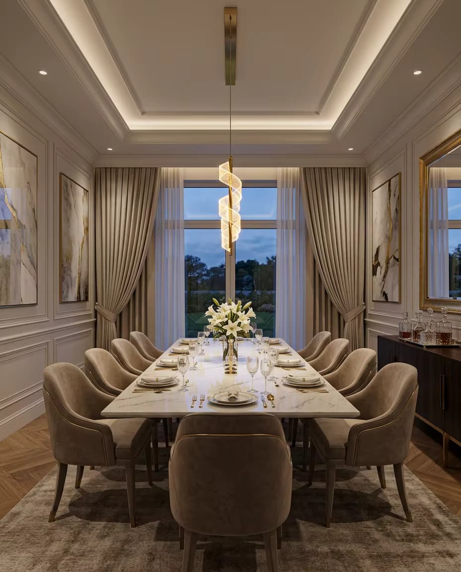 Modern 1050mm Linear 5-Light Spiral LED Pendant Chandelier