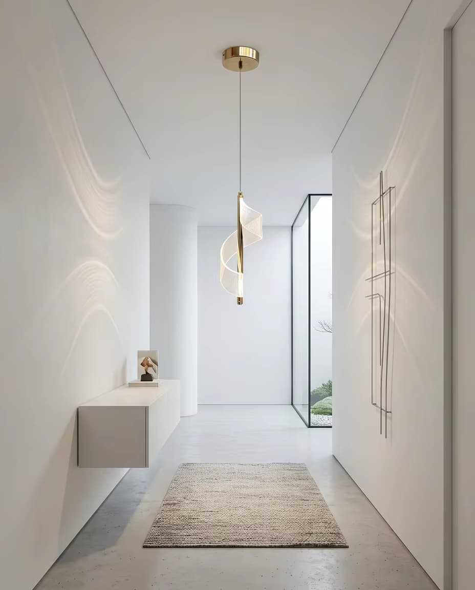 Artistic Single Spiral Mini Pendant Light | 5W Modern Gold Hanging Lamp | PZE-D0711-1