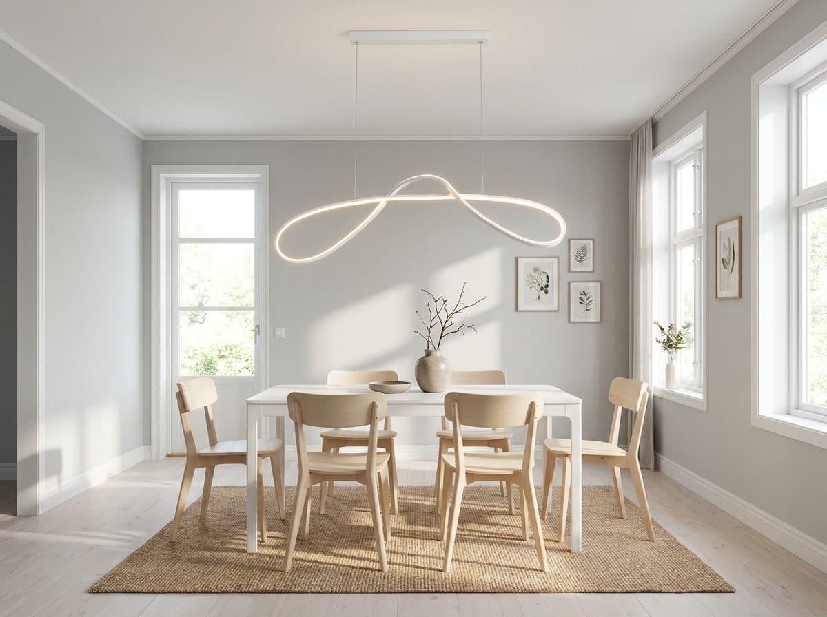 Modern Infinity Loop LED Pendant Light | Sculptural Linear Chandelier 50W