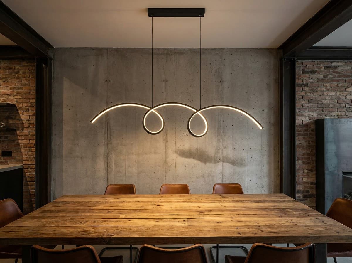 Modern LED Wave Pendant Light - Creative Infinity Design for Contemporary Dining Rooms