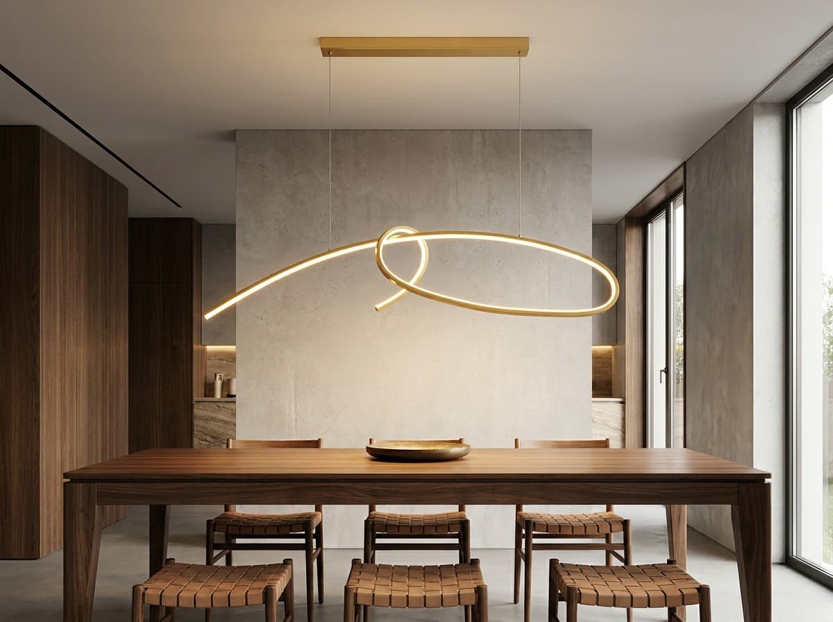 Modern Infinity Curve LED Pendant Light | Minimalist Loop Design Chandelier 46W