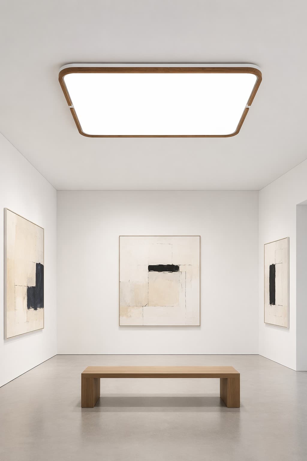 Modern Rectangular Wood & Metal LED Ceiling Light - 120W Luxury Flush Mount