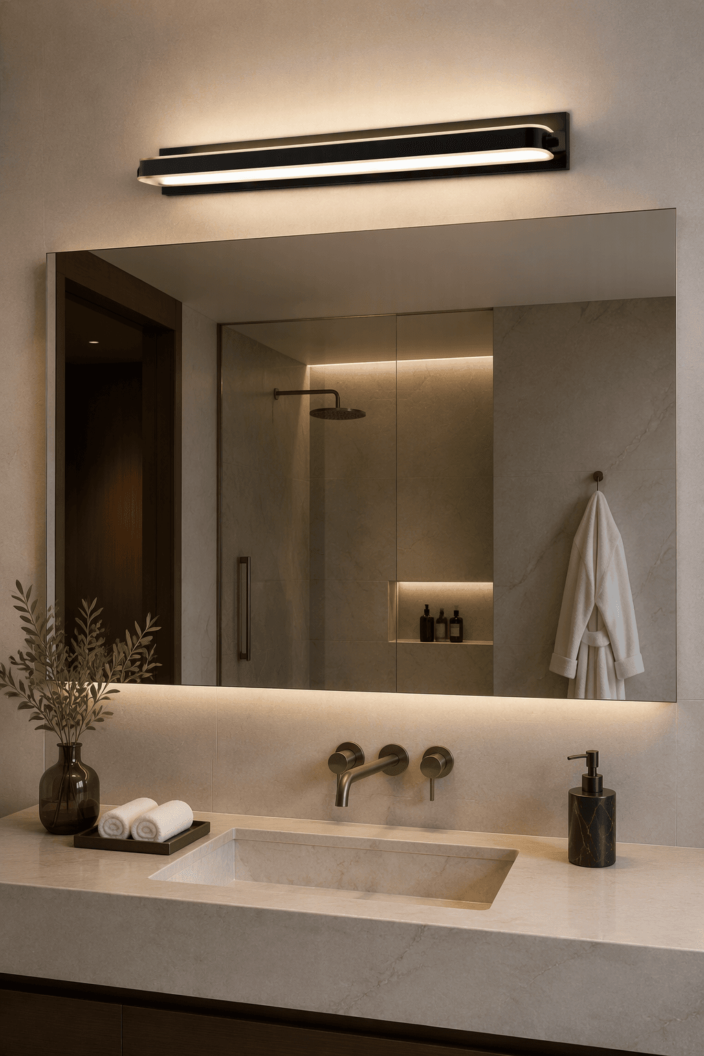 Modern Linear LED Wall Light | Bathroom Vanity & Mirror Lamp | PZE-B1018