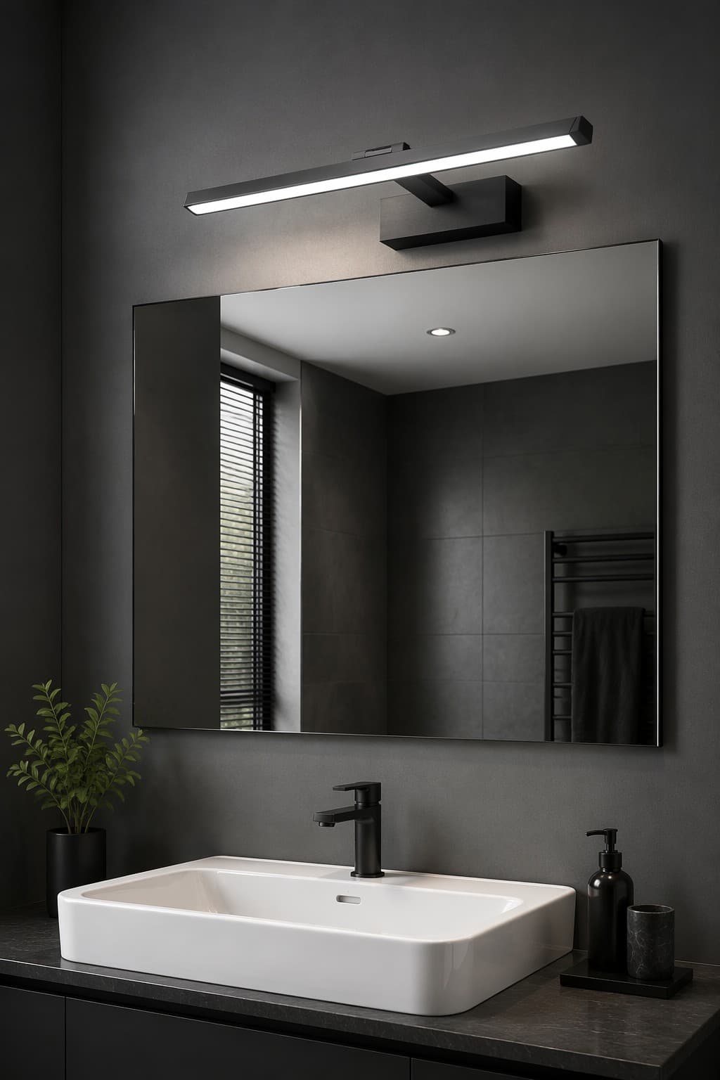 Minimalist Linear LED Bathroom Mirror Light | Modern Slim Wall Mounted Vanity Lamp