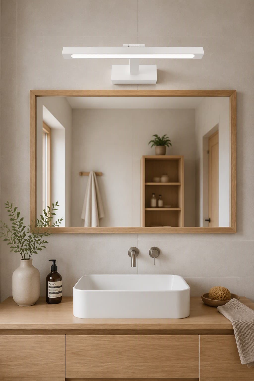 Modern Adjustable LED Vanity Wall Light | Slim Linear Mirror Lamp for Bathroom & Bedroom