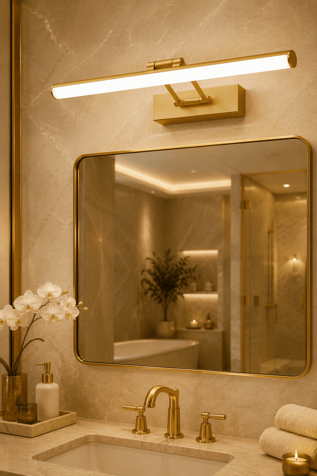 Industrial Modern V-Shaped Dual Arm LED Mirror Front Light Sconce
