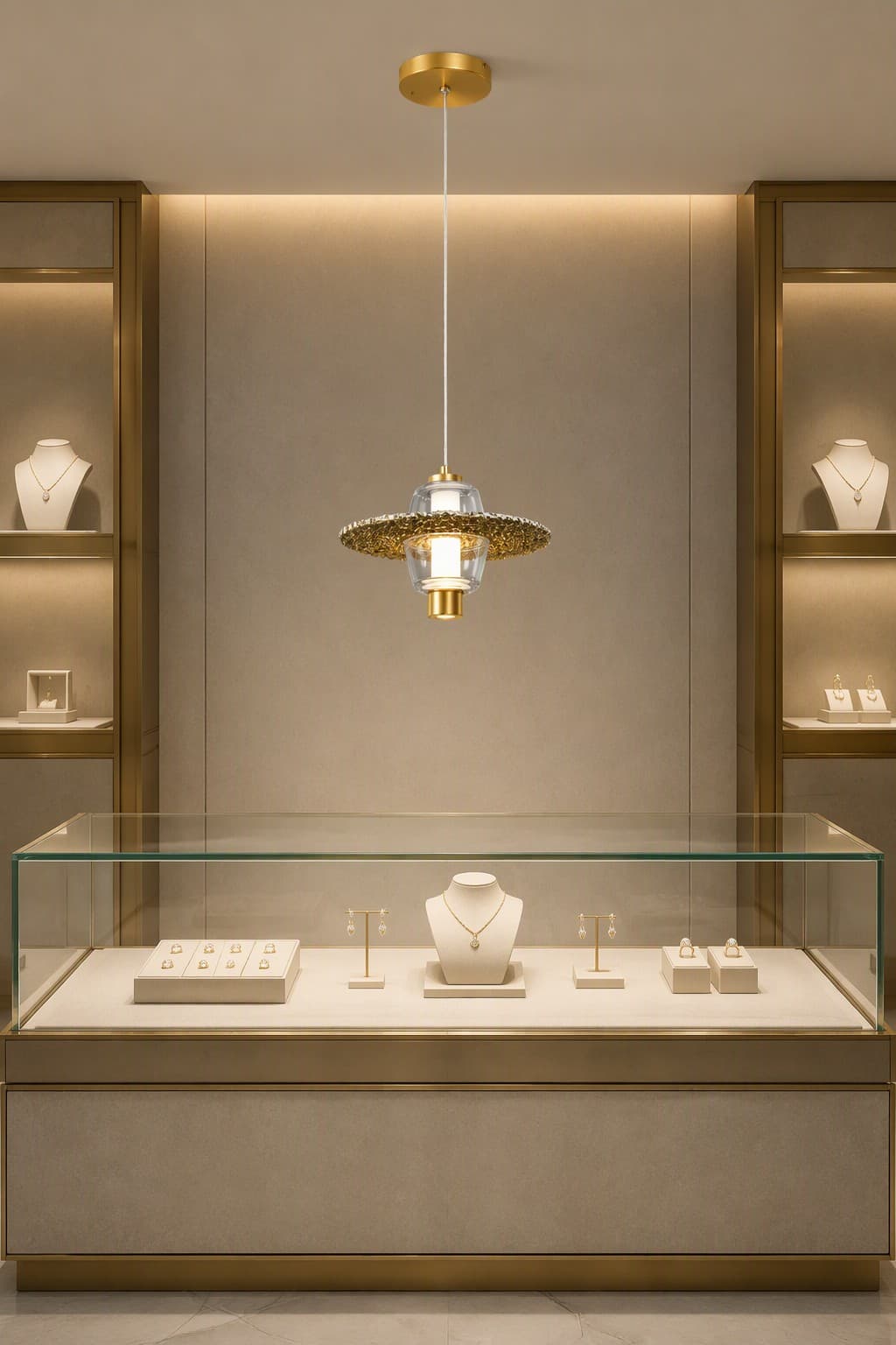 Minimalist Single Head LED UFO Pendant Light with Crushed Crystal Detail 7W