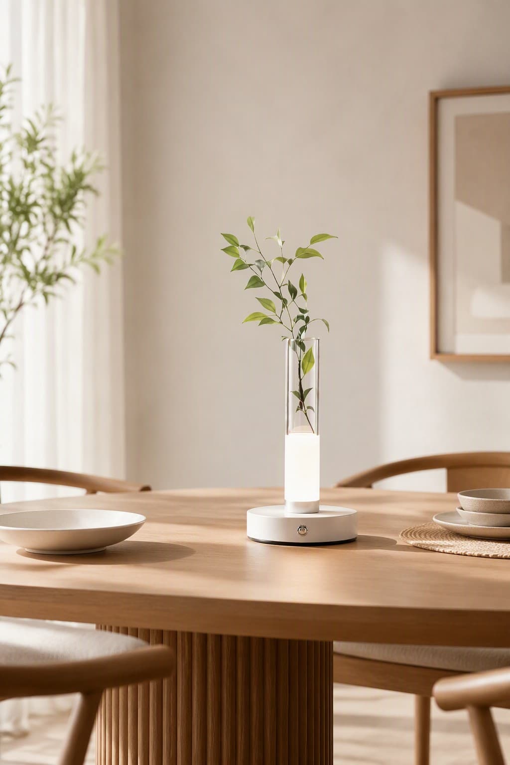 2-in-1 Creative Artistic Vase Light - Rechargeable LED Ambient Lamp with 3-Color CCT & Hydroponic Tube