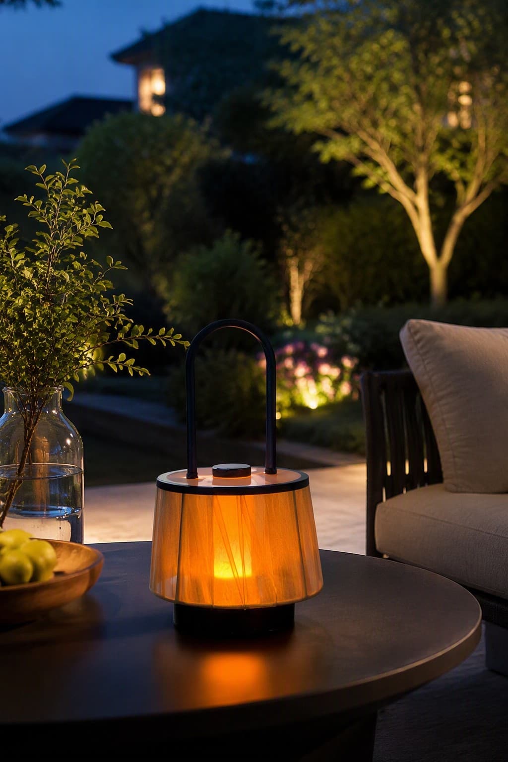 Modern Chiffon Basket Rechargeable LED Table Lamp with 3-Color CCT & Portable Iron Handle