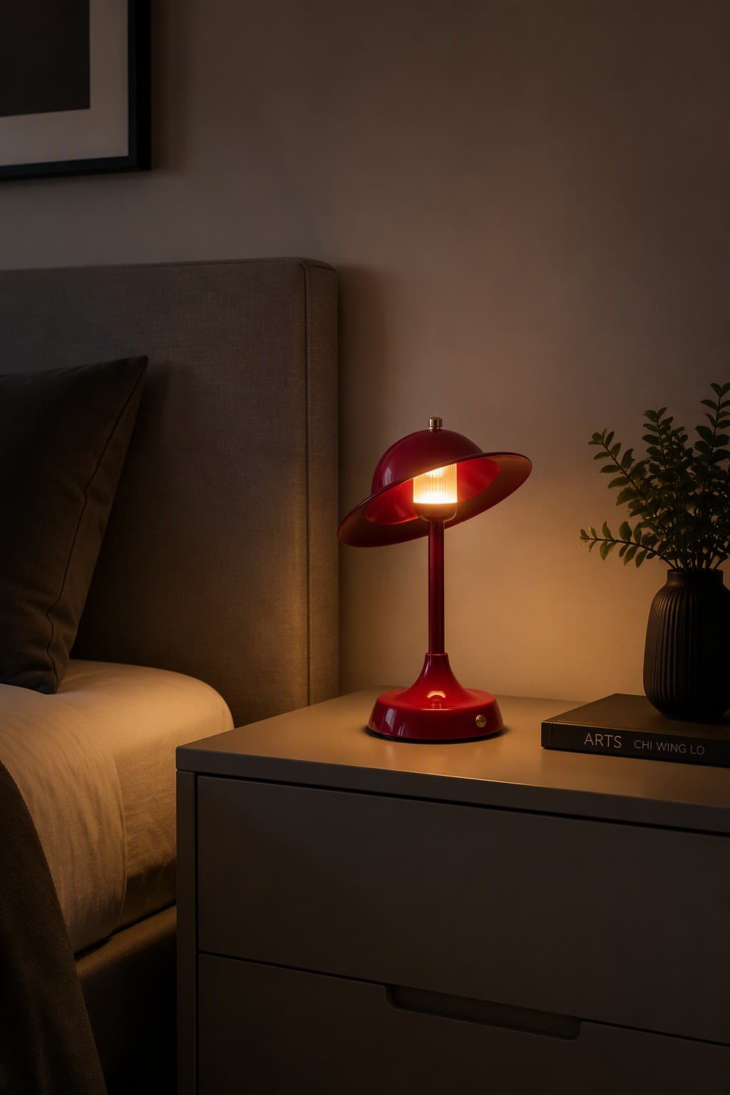Factory Direct Bionic Mushroom Tiltable Rechargeable LED Table Lamp with 3-Color CCT