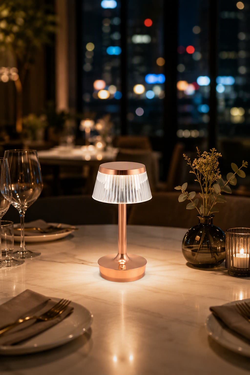 Wholesale Nordic Minimalist Pleated Shade Rechargeable LED Table Lamp with 3-Color CCT
