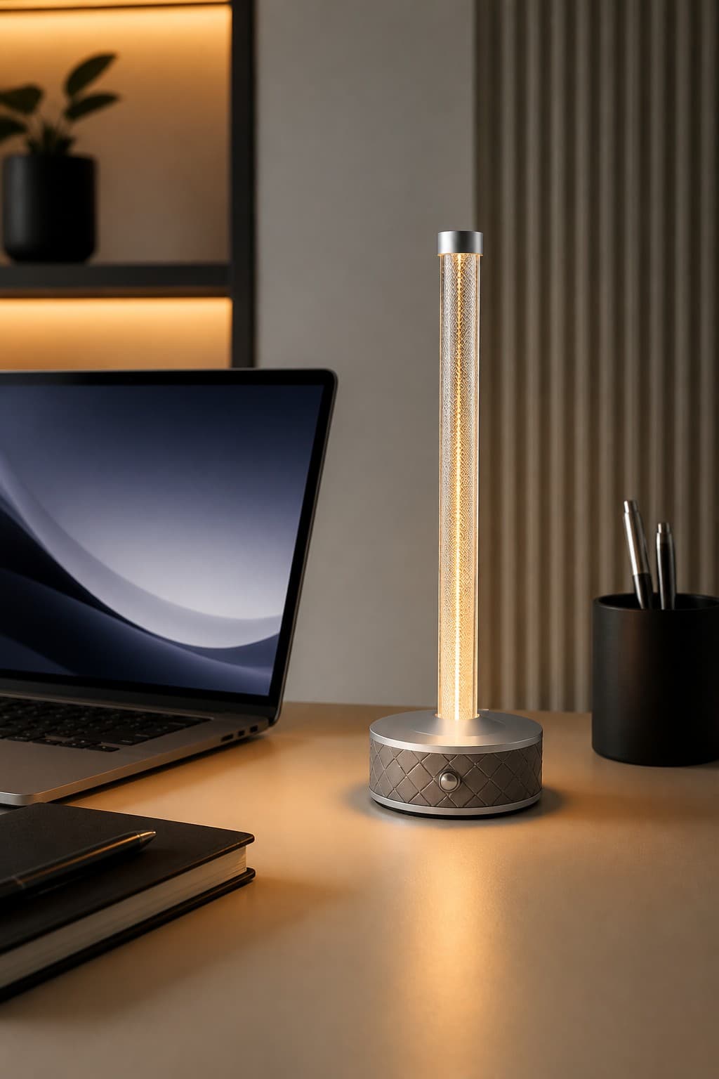 Factory Direct Professional Braided Leather Rechargeable LED Table Lamp with 2700K Dimmable Light