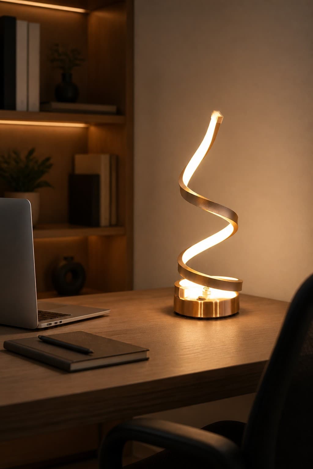 Professional Artistic Helix Spiral Rechargeable LED Table Lamp with 8000mAh Battery