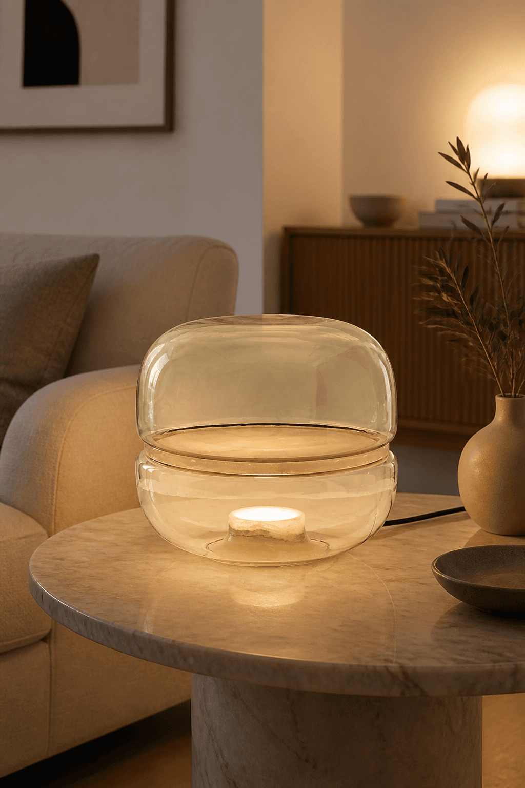 Modern Macaron Style Glass Table Lamp for Home & Hotel