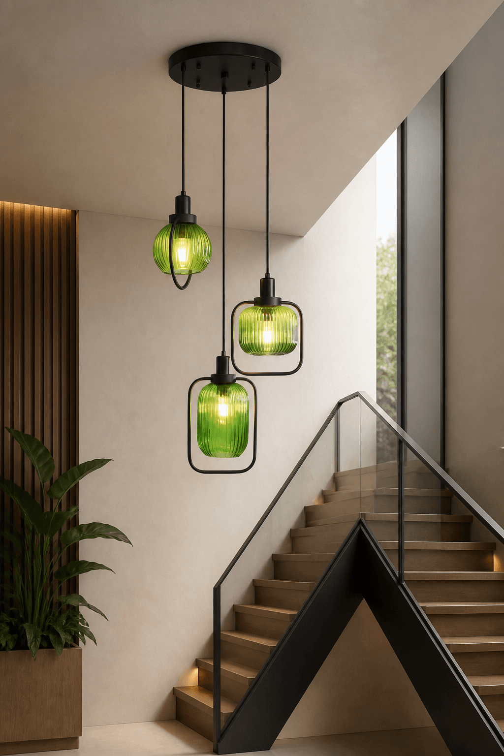 Modern 3-Light Multi Pendant Light (D250*1500mm) - E27 Hanging Fixture