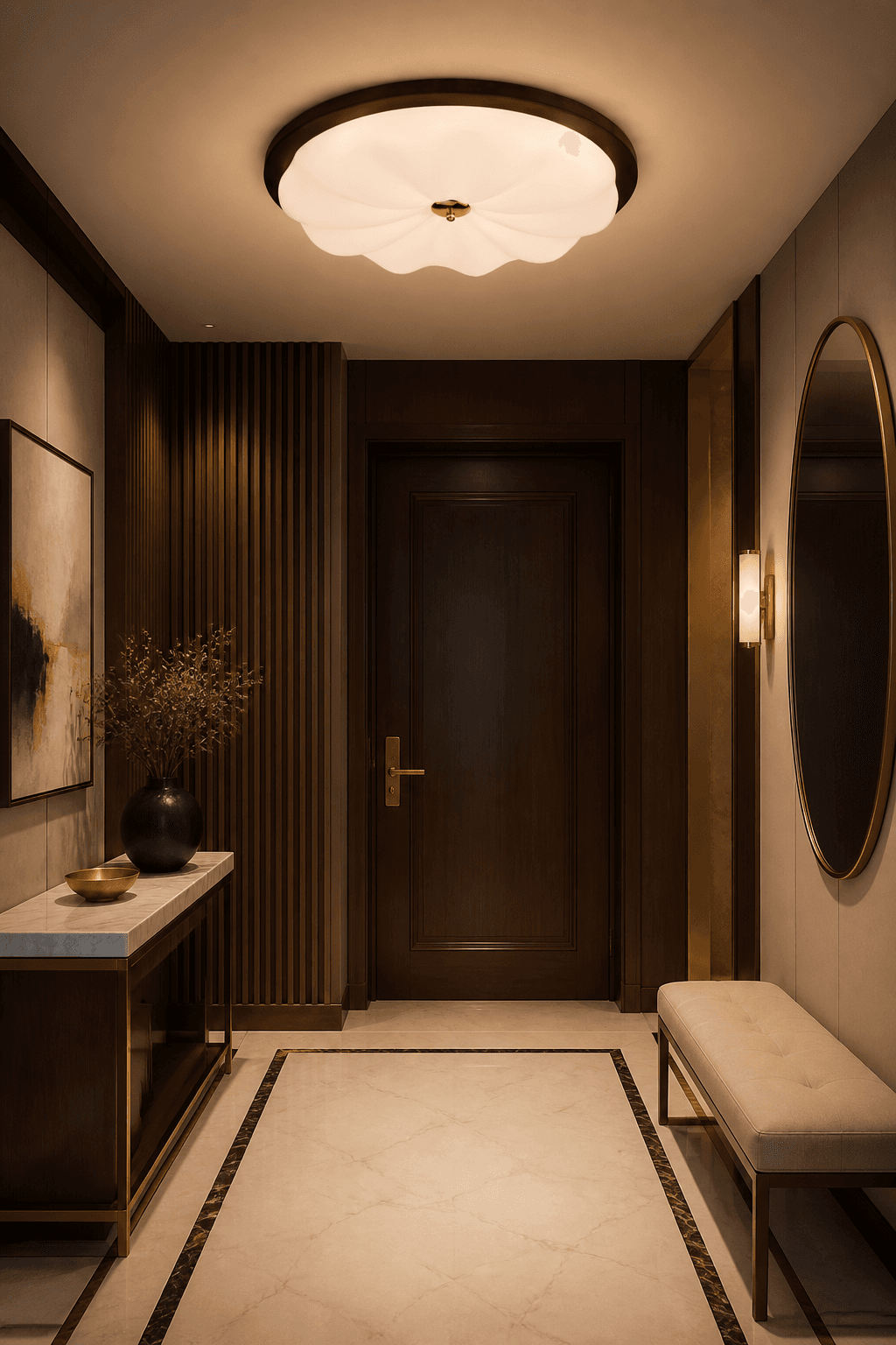 Modern Artistic Wood Frame LED Ceiling Lamp for Living Room, Bedroom & Hotel